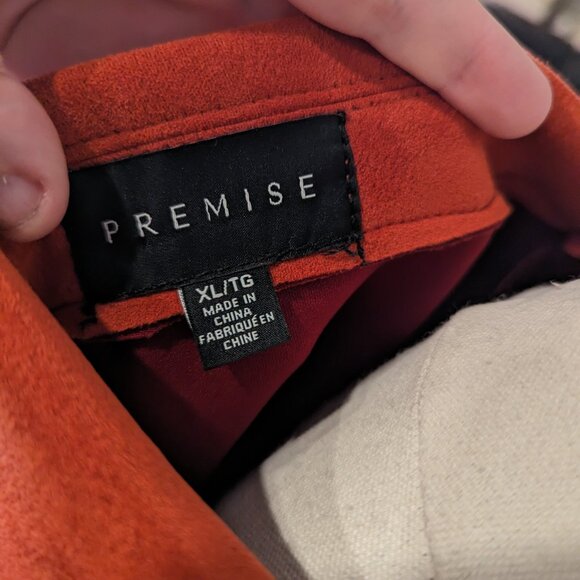 Premise Faux Suede Coat Red Pepper Sz XL - Picture 4 of 7